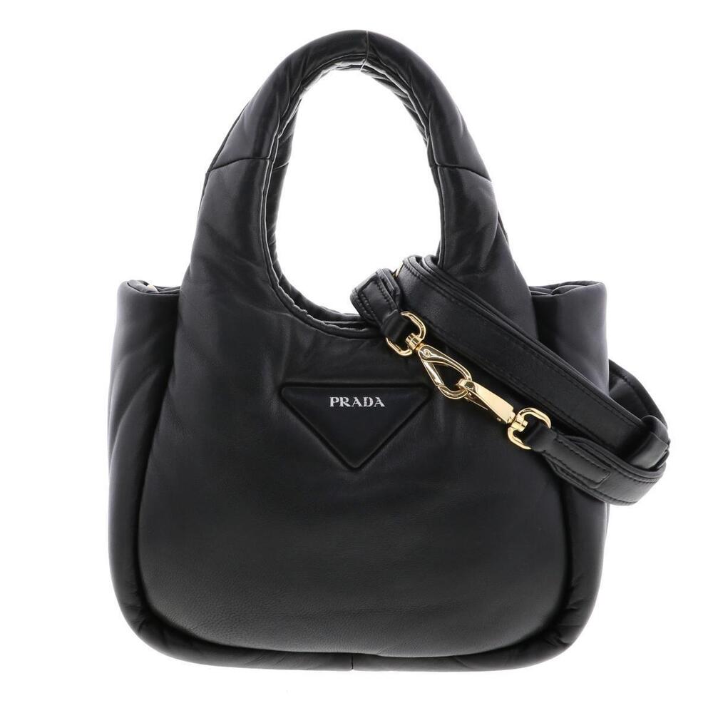 PRADA Padded Quilted Nappa Tote Bag Black